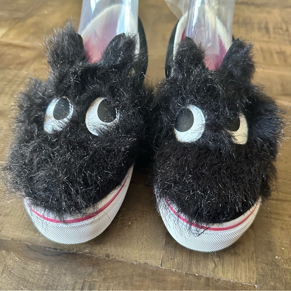 VANS Slip On Friend Party Fur Black & True White Shoes Size 3.5